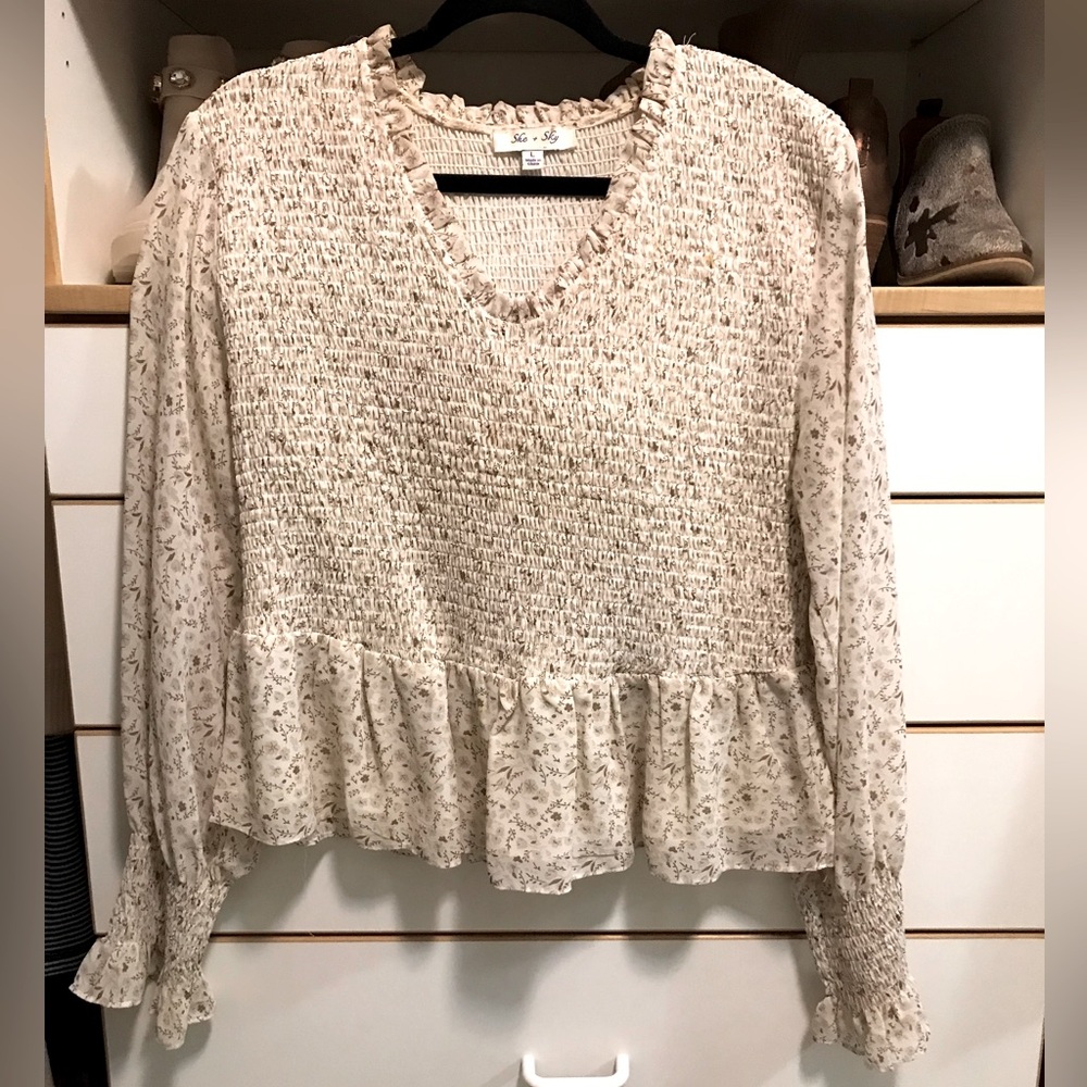 Floral Cream Women's Top